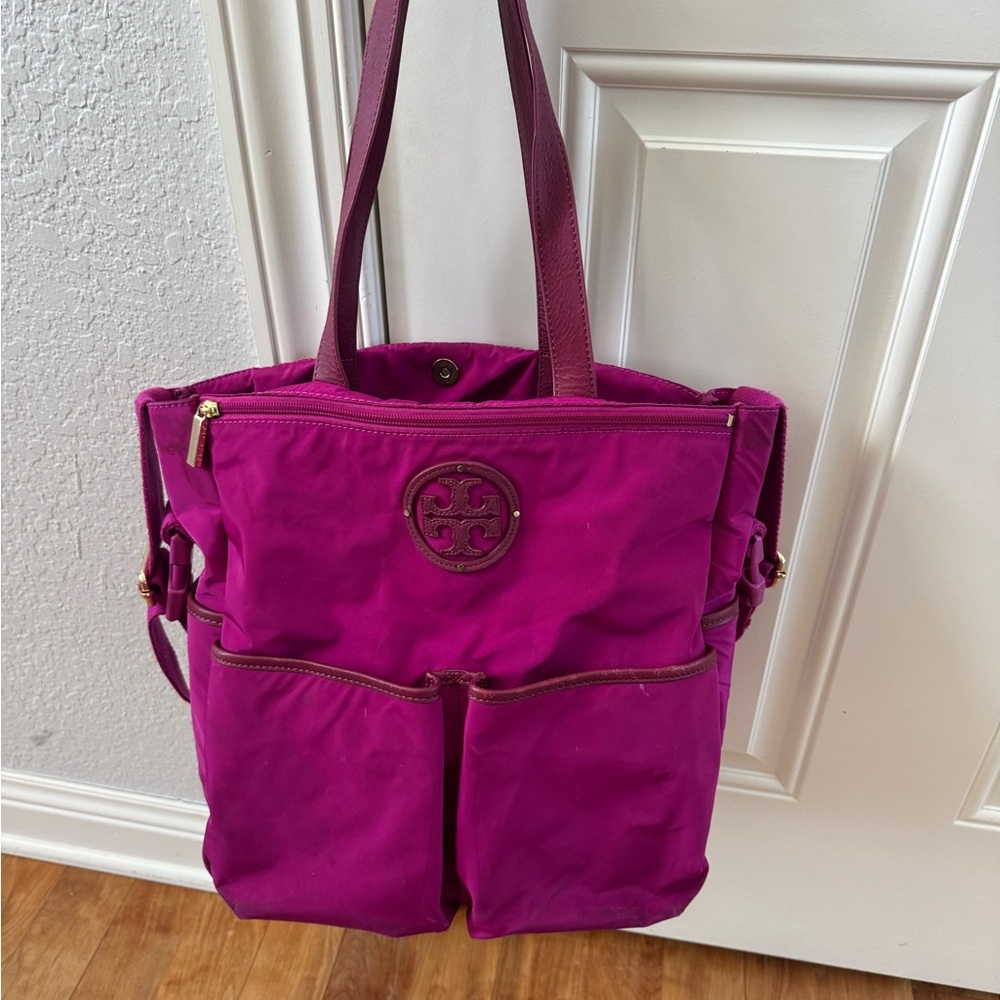 Tory Burch Magenta Diaper Tote Bag